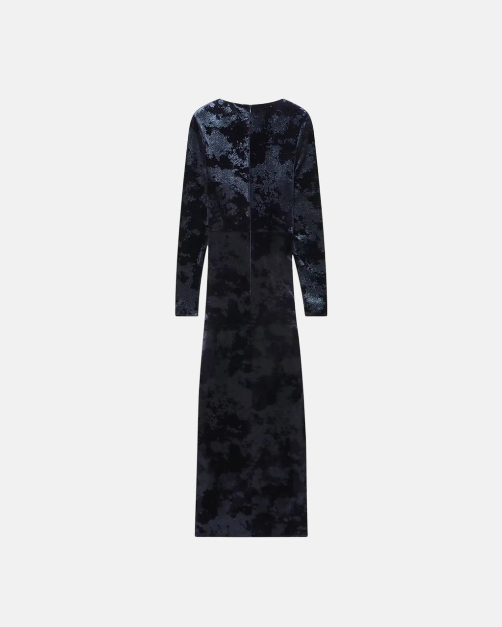 Robe longue en velours bleu nuit