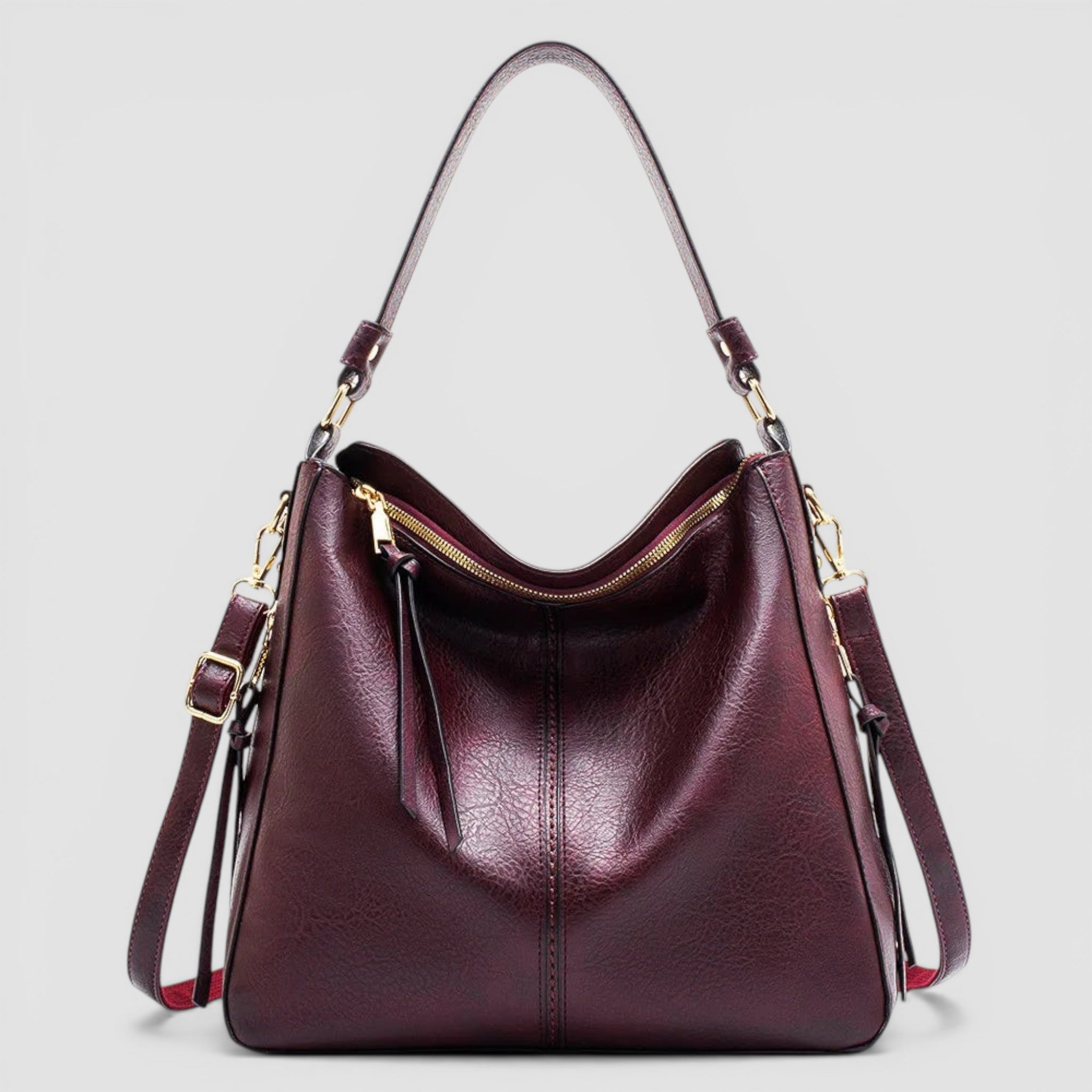 Sac hobo grand format en cuir texturé