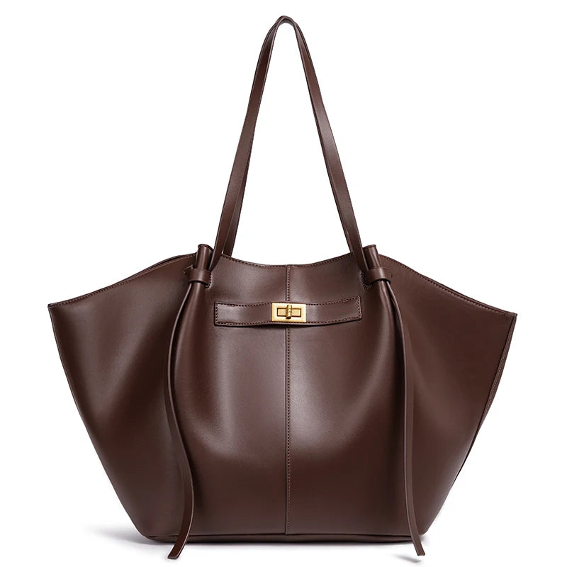 Sac porté épaule grand format à fermoir
