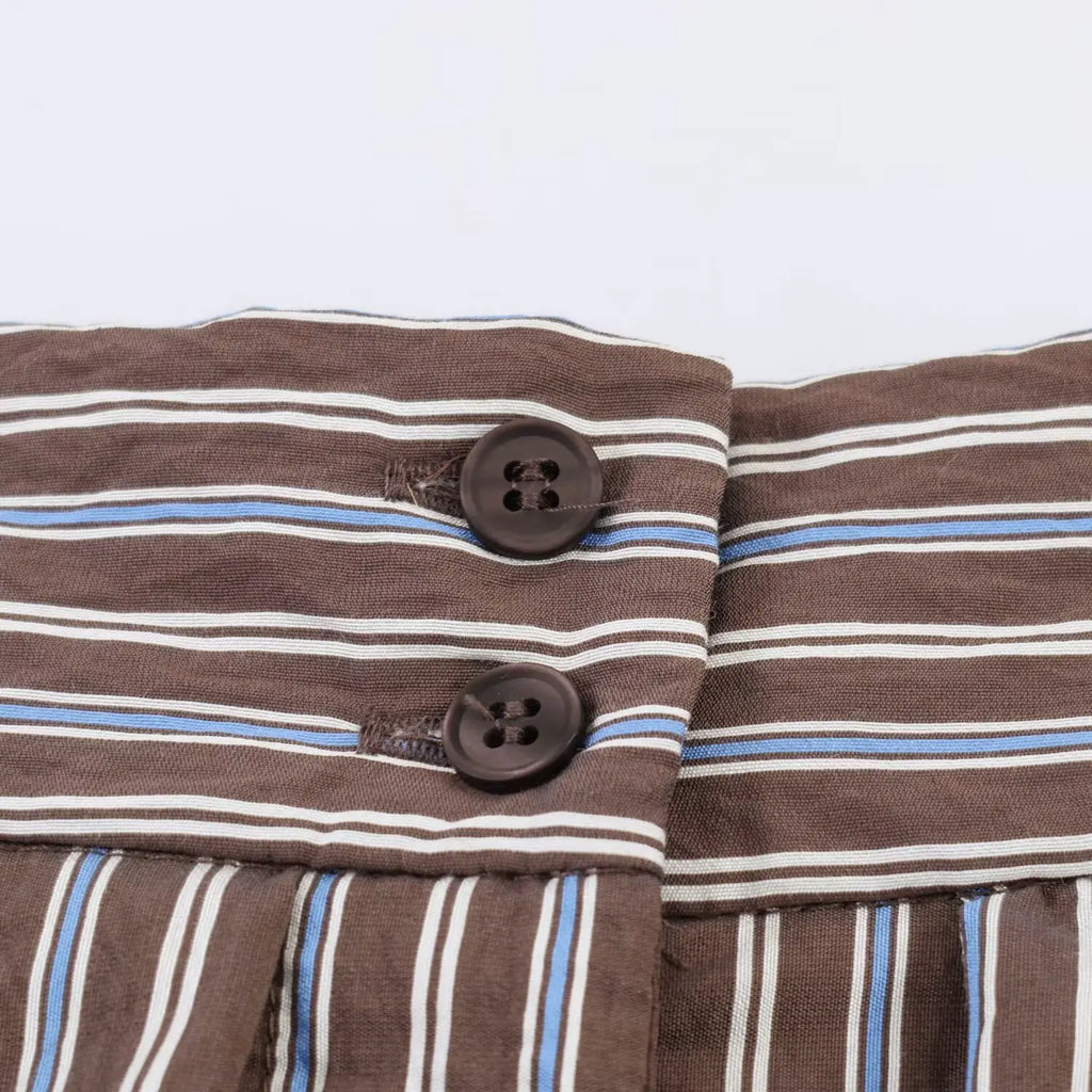 Short rayé taille haute à nœud