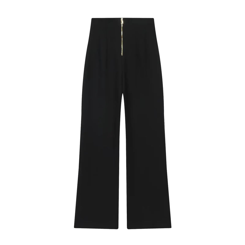 Pantalon large à liens contrastés