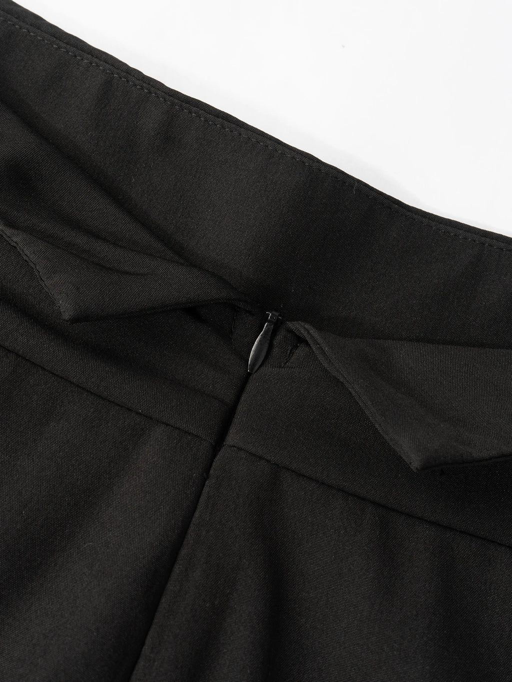 Pantalon large noir taille haute drapé élégant