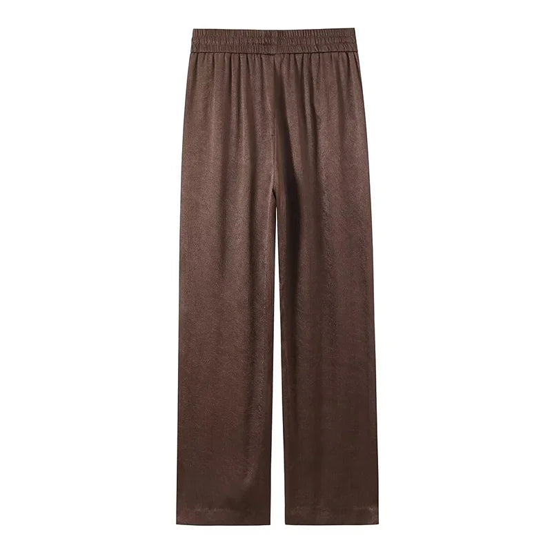 Ensemble tailleur brun silhouette fluide