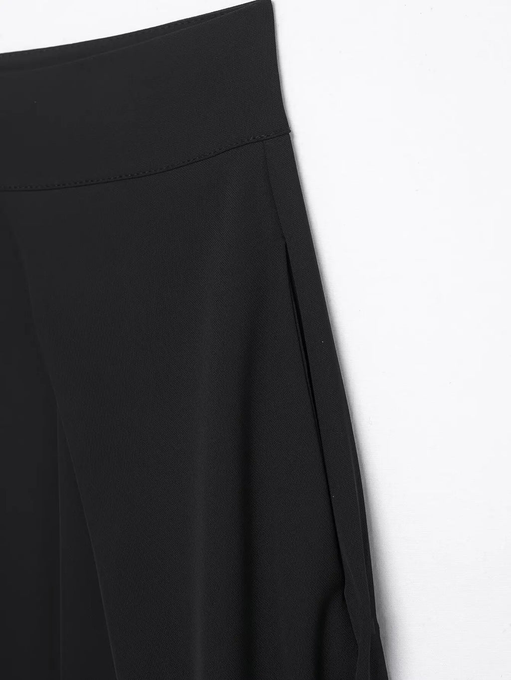 Pantalon large noir plissé