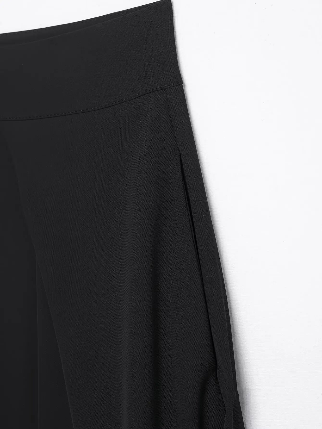 Pantalon large noir plissé