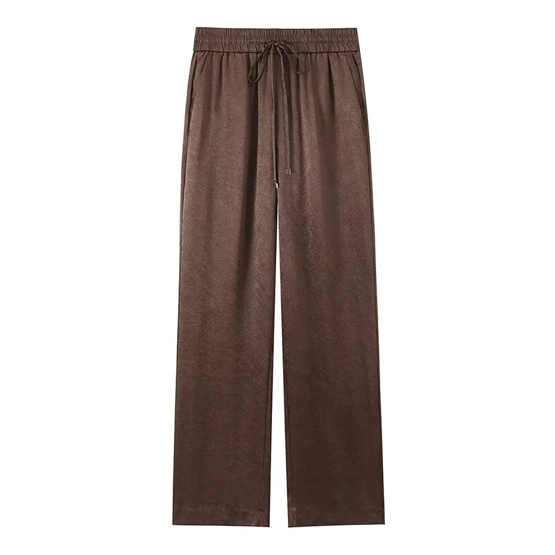 Ensemble tailleur brun silhouette fluide