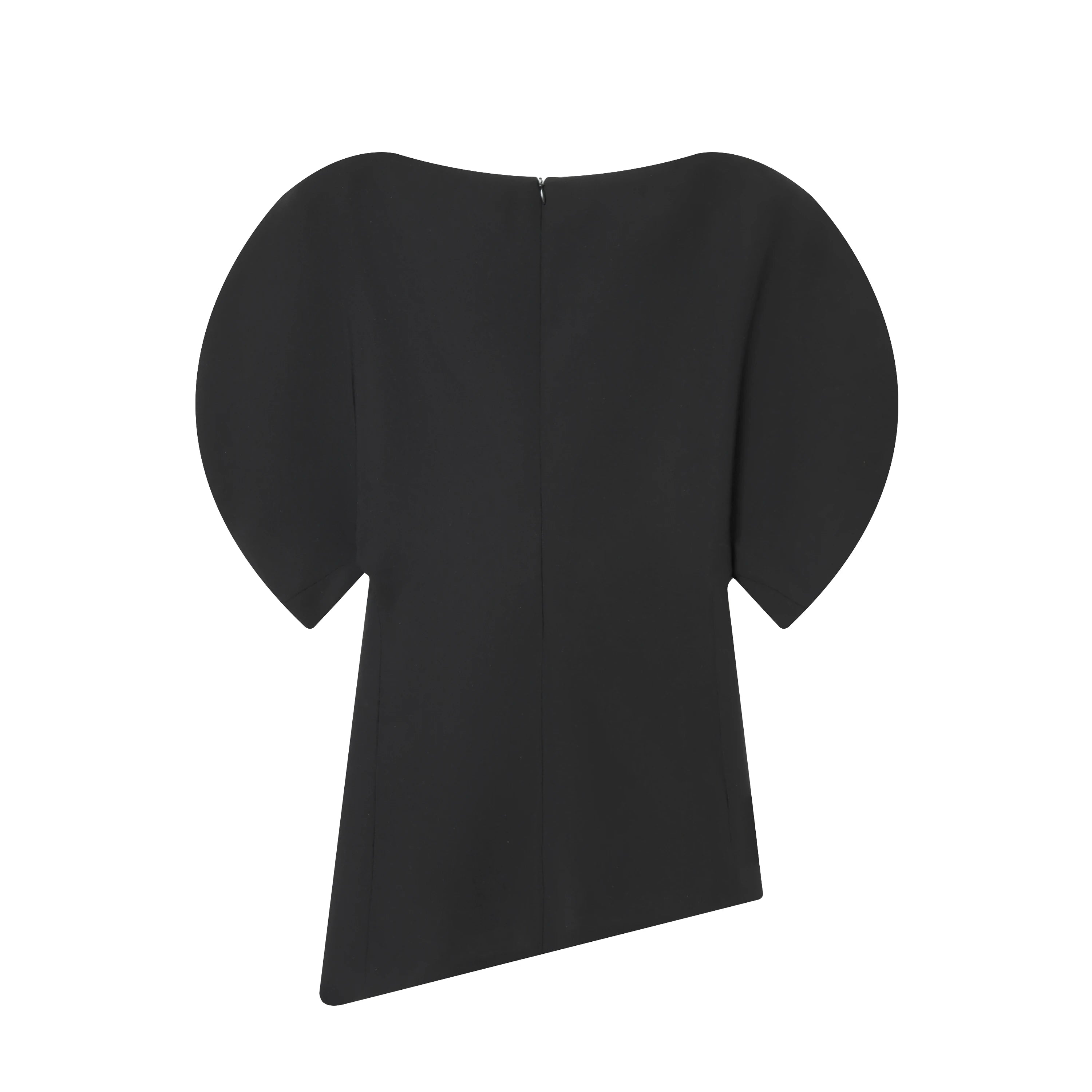 Blouse asymétrique à manches bouffantes
