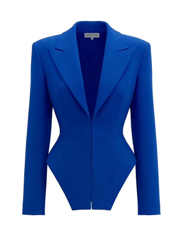Ensemble blazer bleu luxe et pantalon large