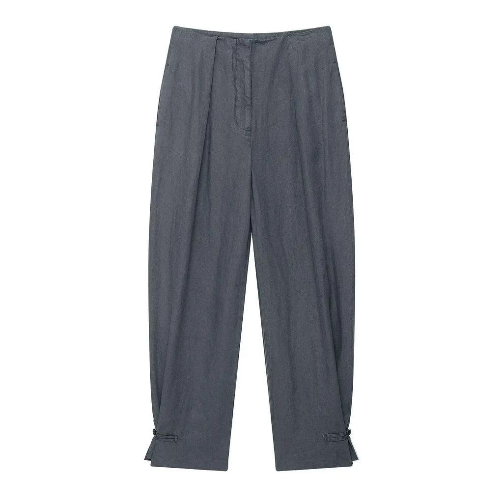 Pantalon large plissé gris