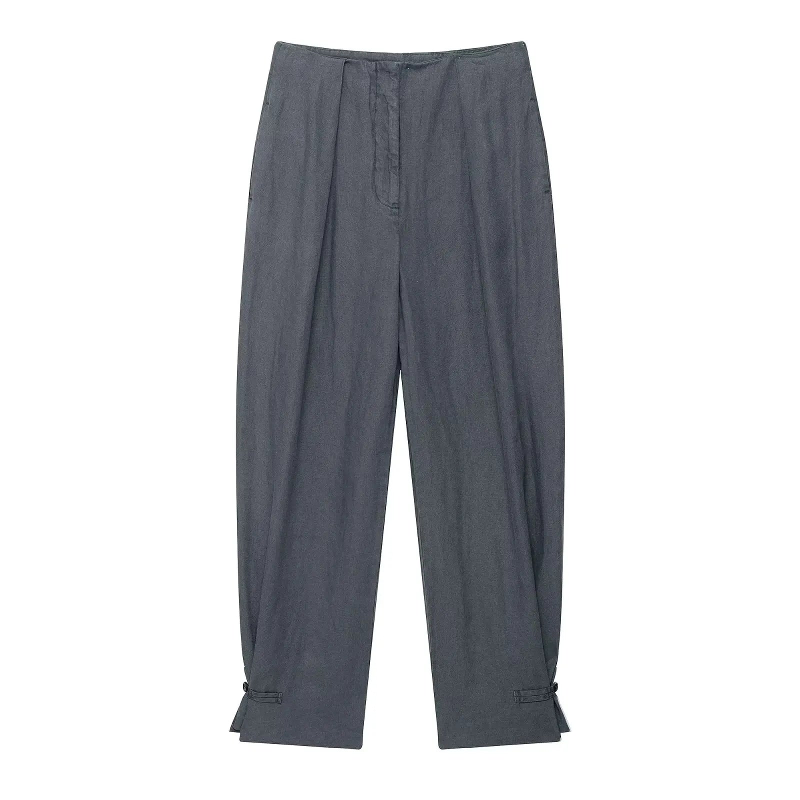 Pantalon large plissé gris