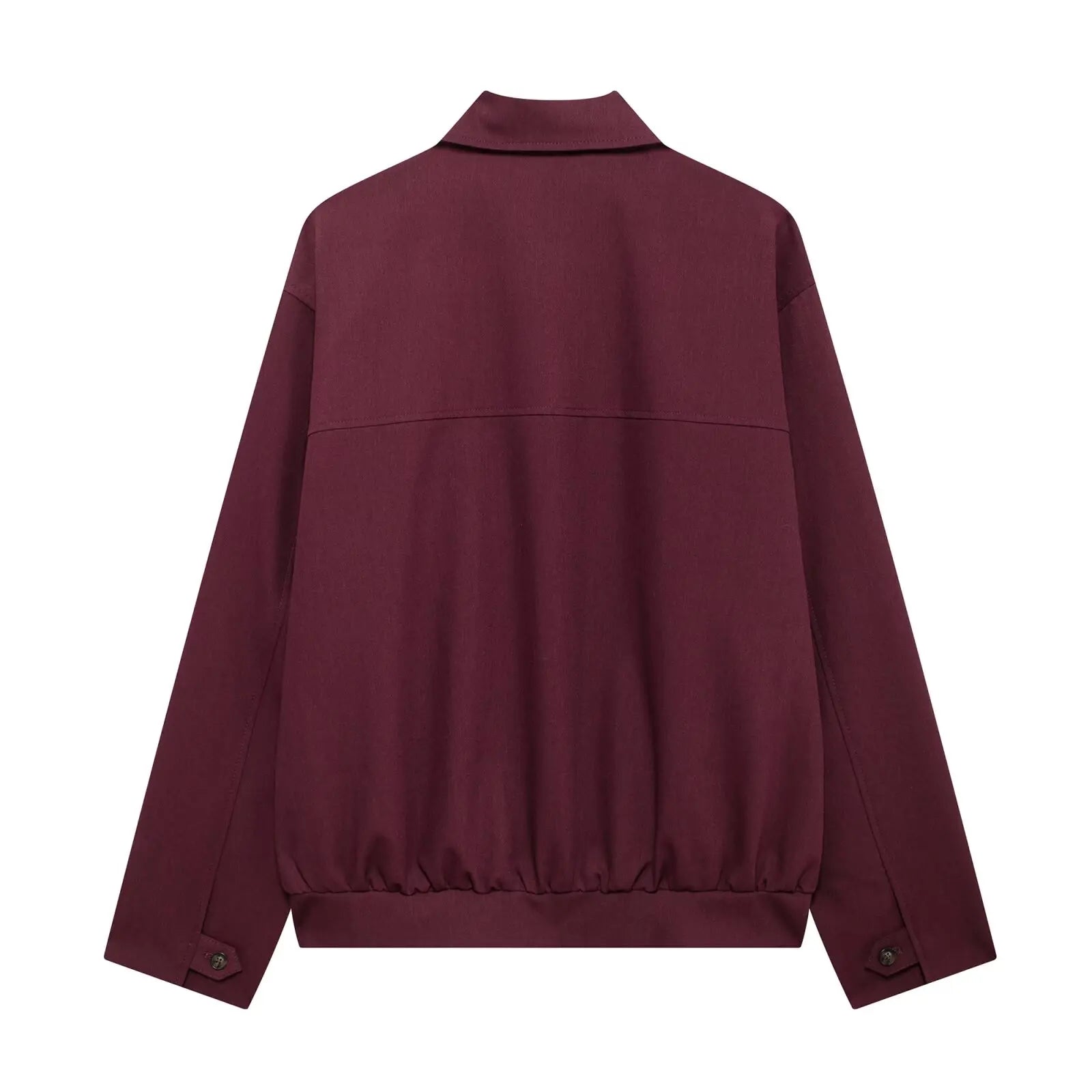Veste zippée bordeaux à col structuré