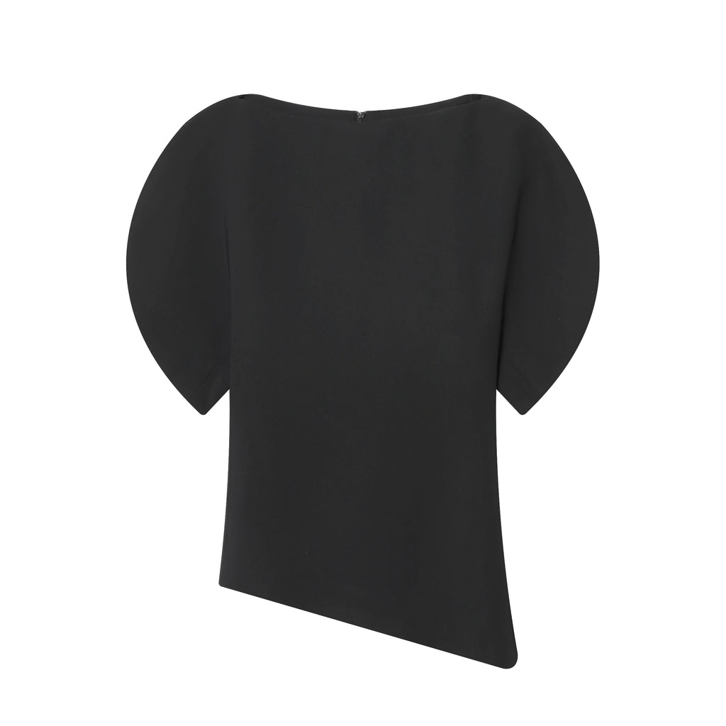 Blouse asymétrique à manches bouffantes
