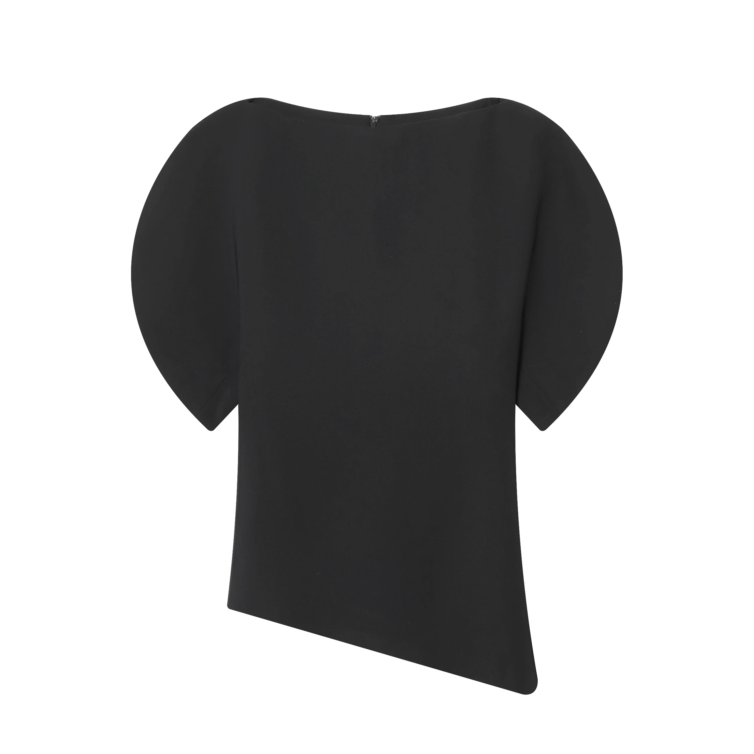 Blouse asymétrique à manches bouffantes