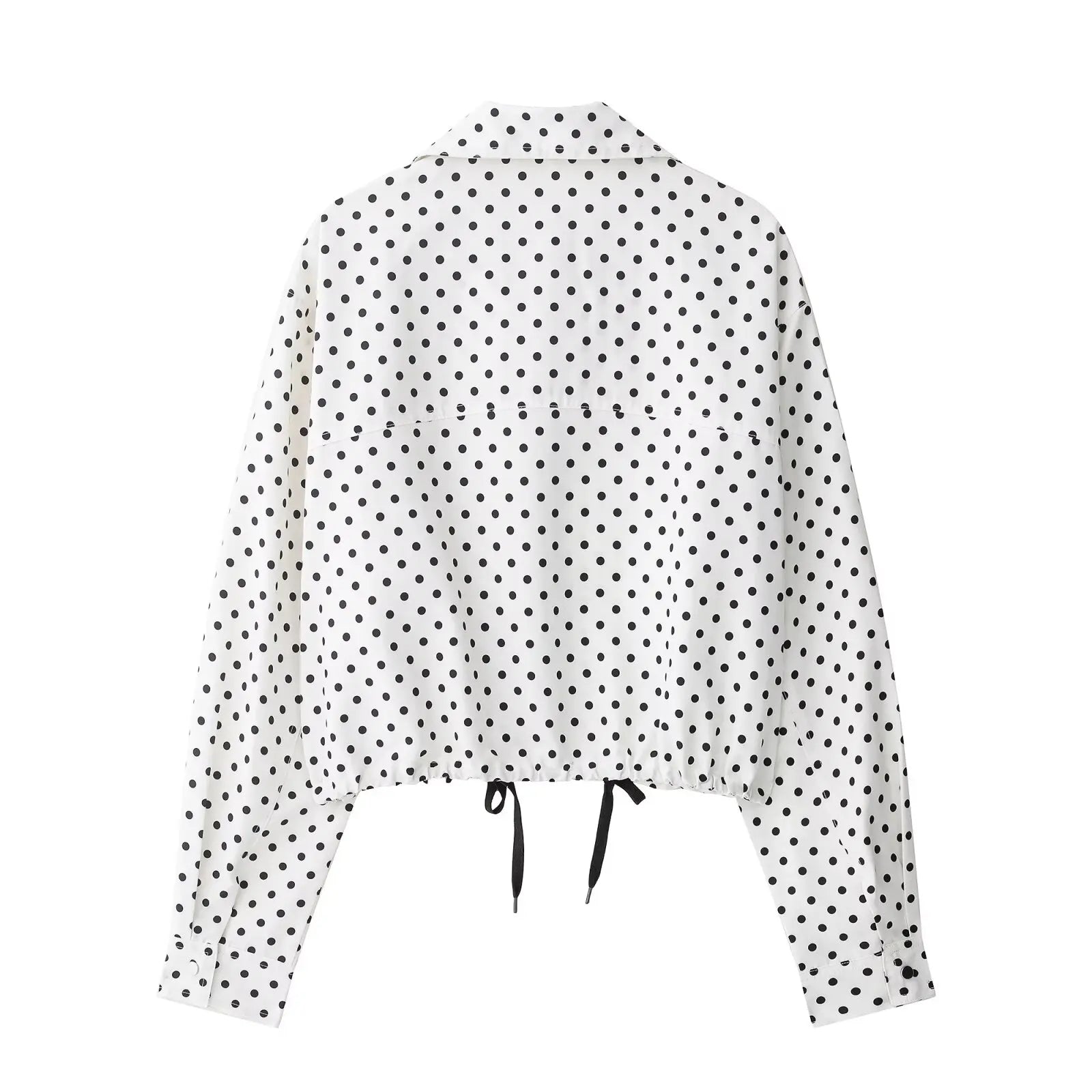 Veste courte à pois col montant