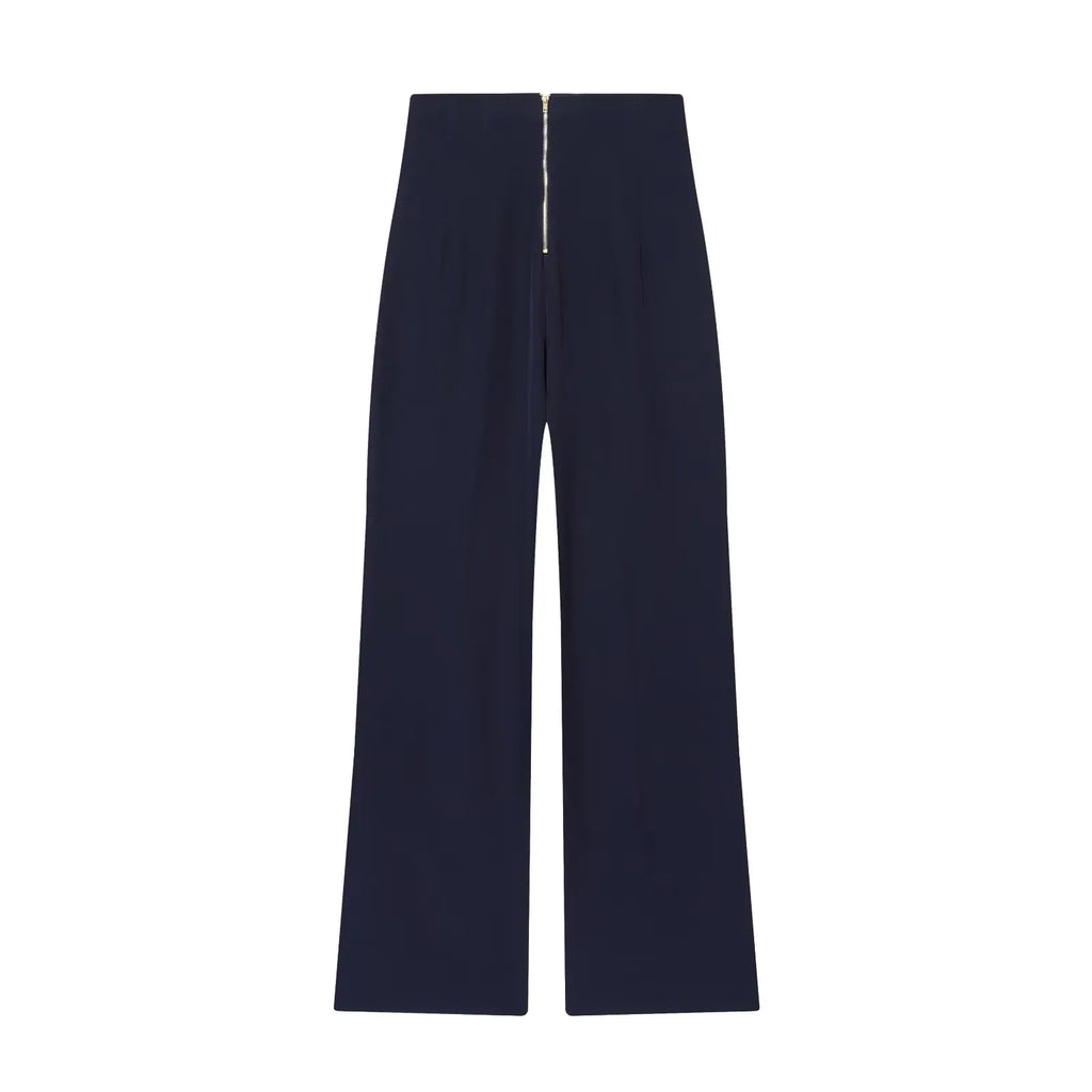 Pantalon large à liens contrastés