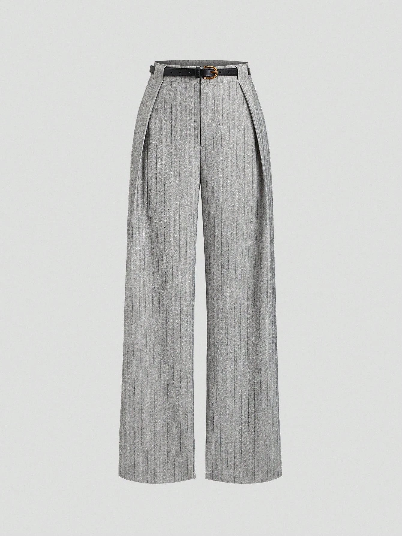 Pantalon large plissé gris perle