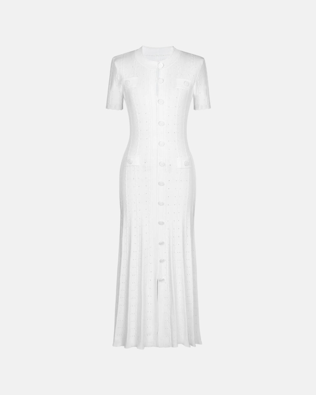 Robe longue en maille boutonnée
