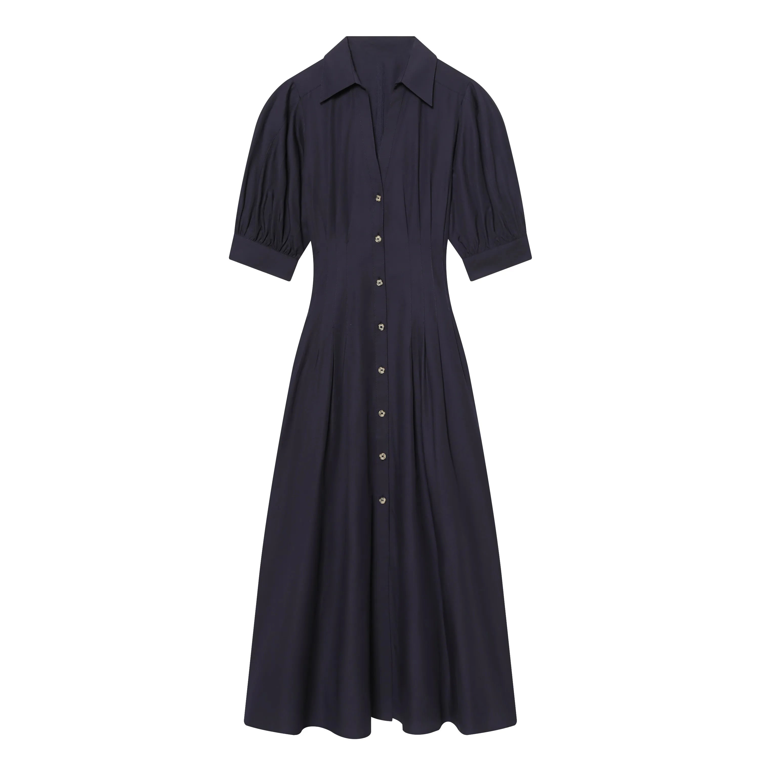 Robe chemise midi bleu nuit