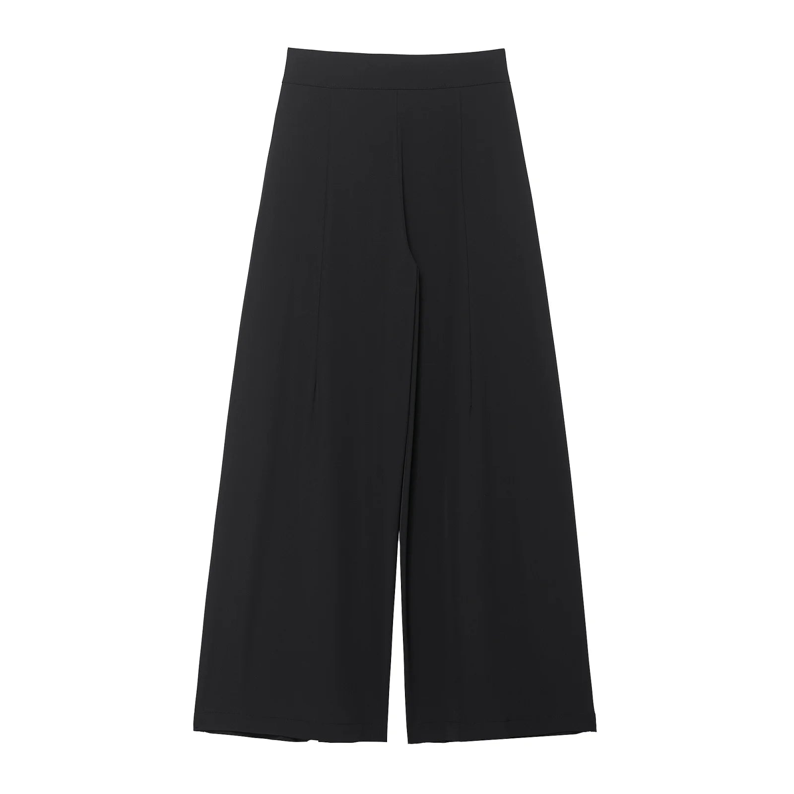 Pantalon large noir plissé