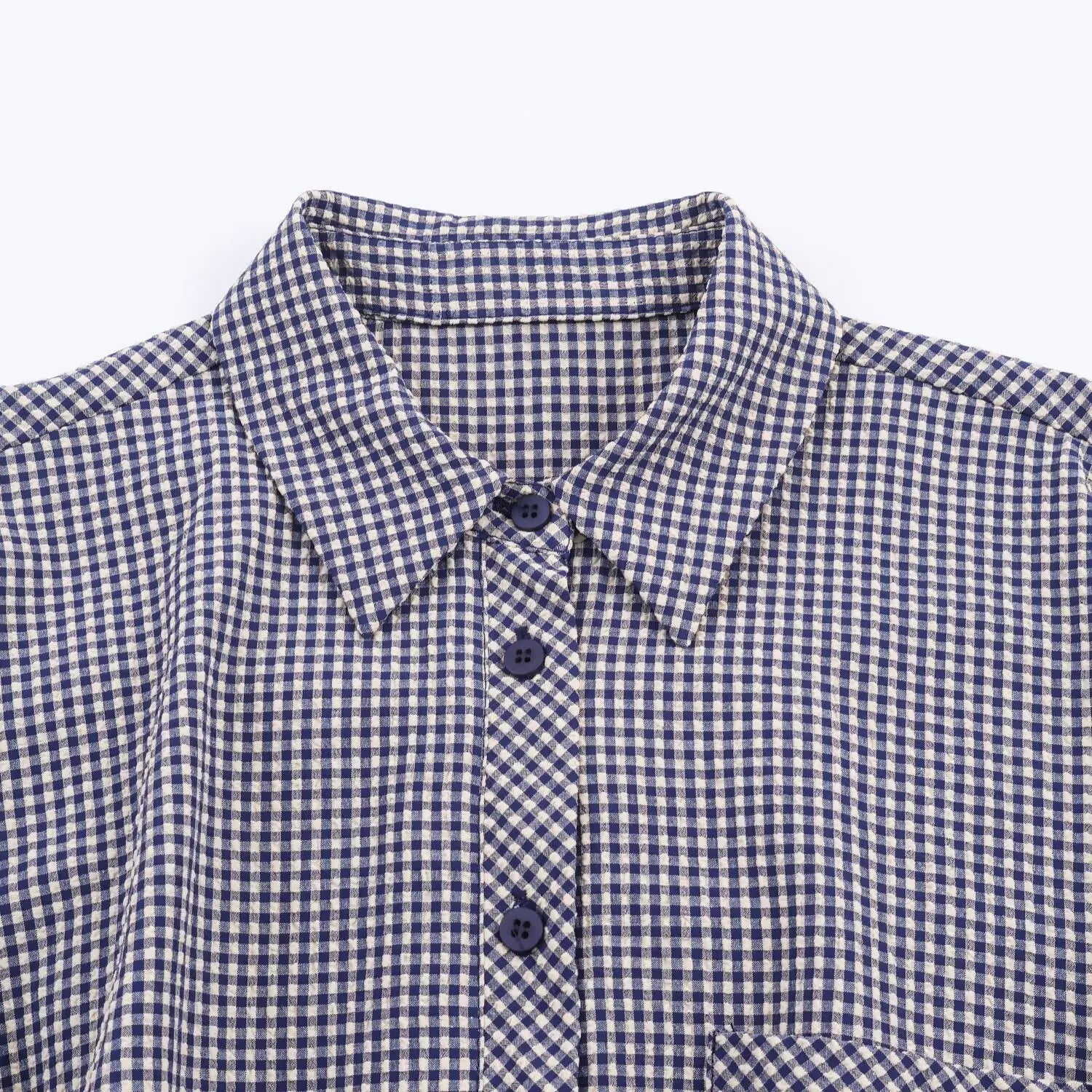 Chemise oversize à carreaux bleus