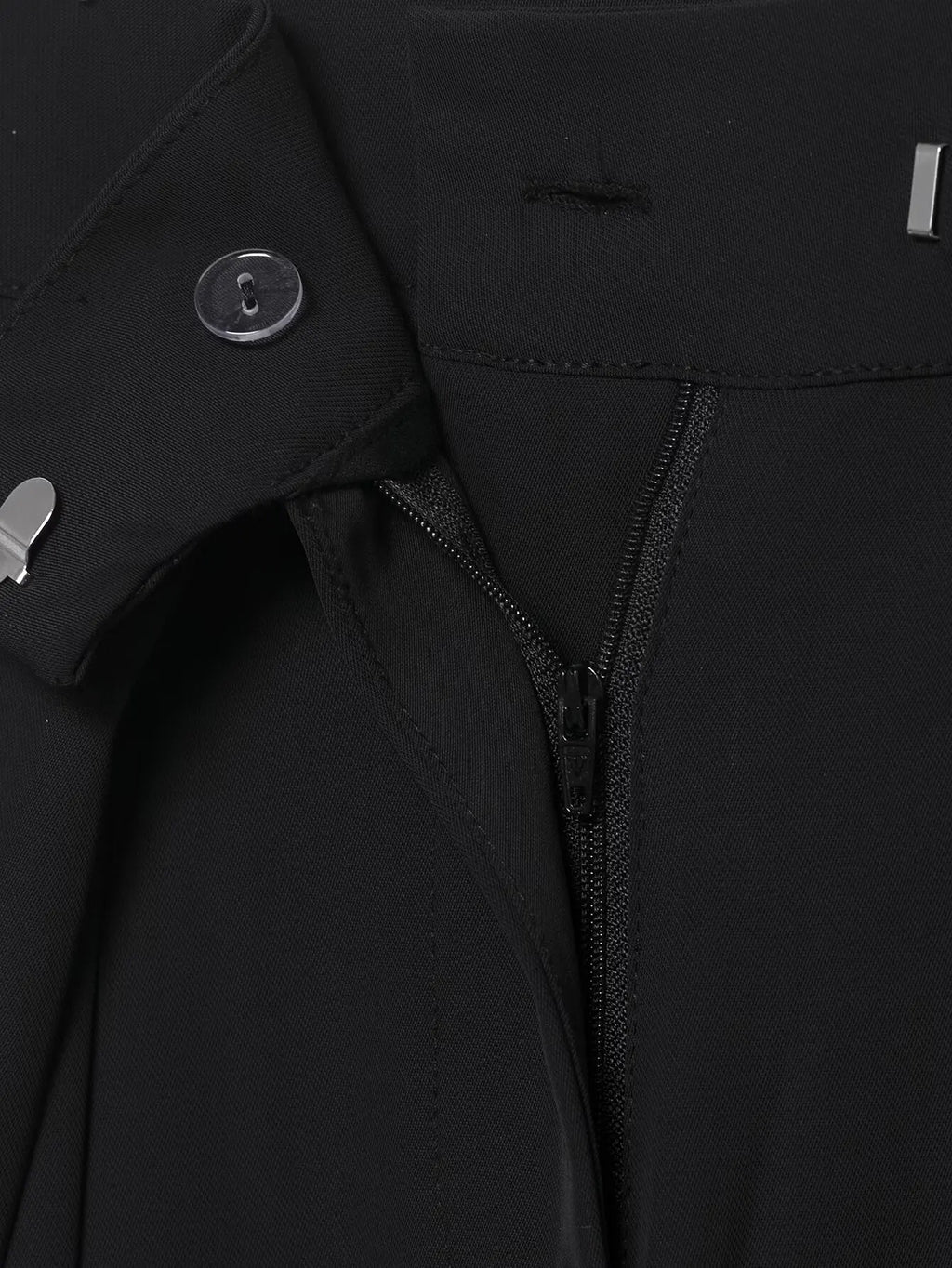 Pantalon large noir plissé