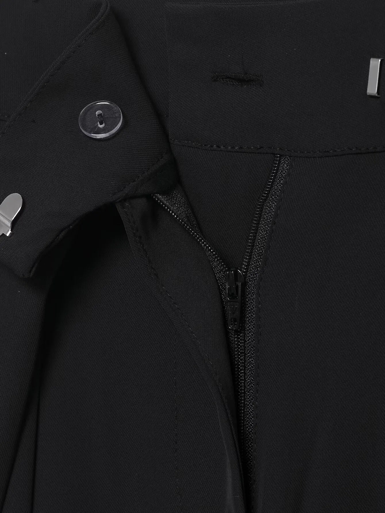 Pantalon large noir plissé