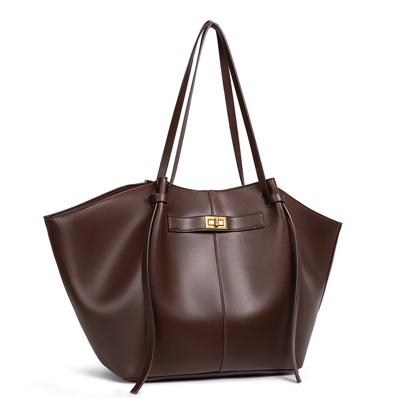 Sac porté épaule grand format à fermoir
