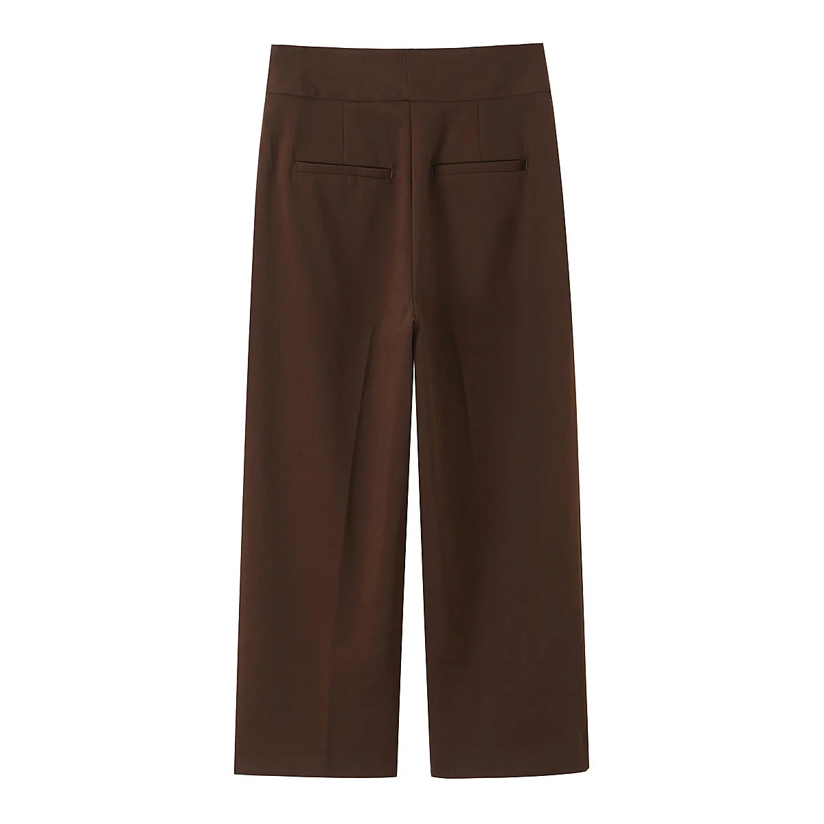Pantalon droit chocolat à poches
