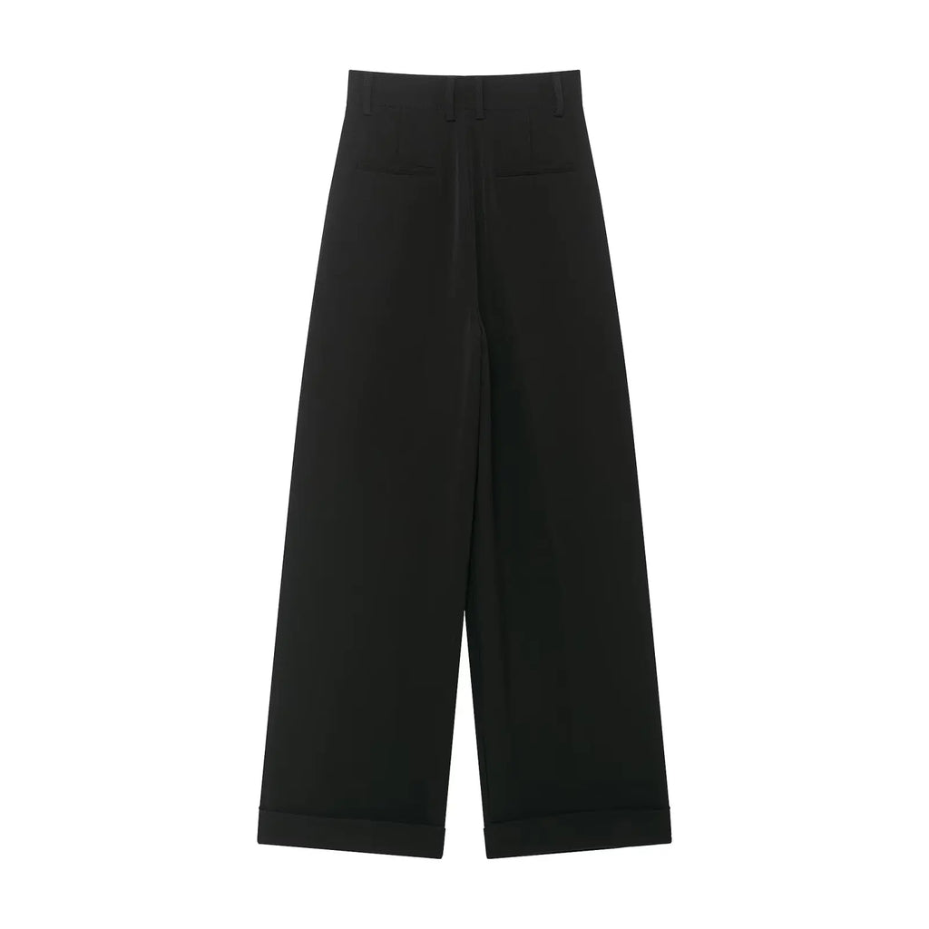 Pantalon noir asymétrique à taille structurée