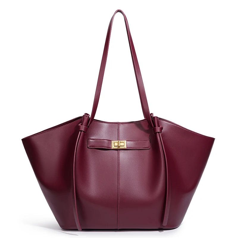 Sac porté épaule grand format à fermoir
