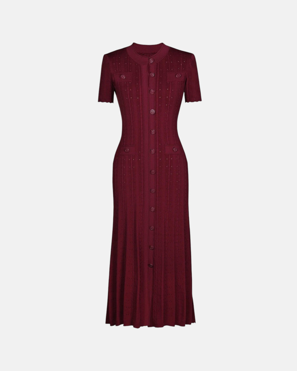 Robe longue en maille boutonnée