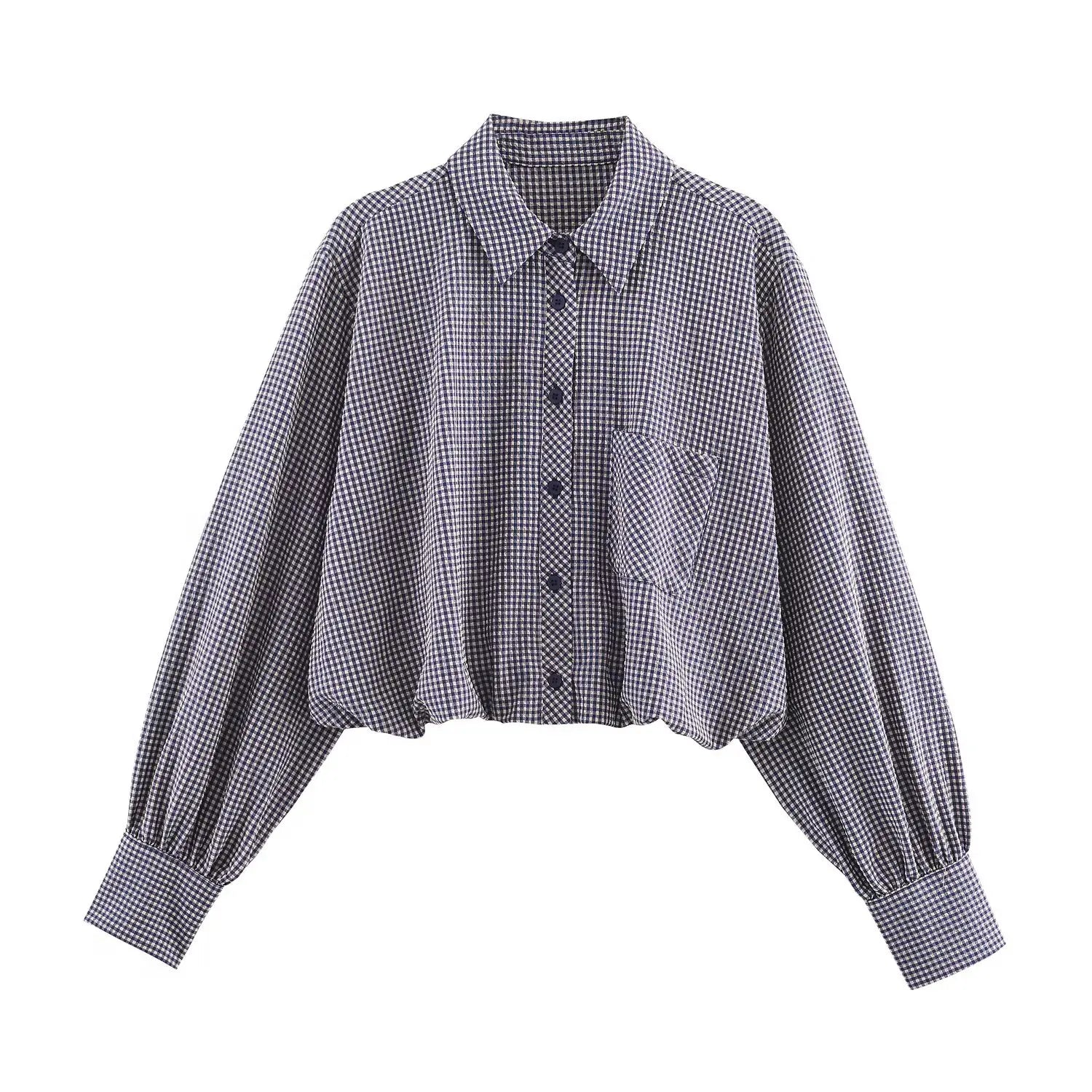 Chemise oversize à carreaux bleus