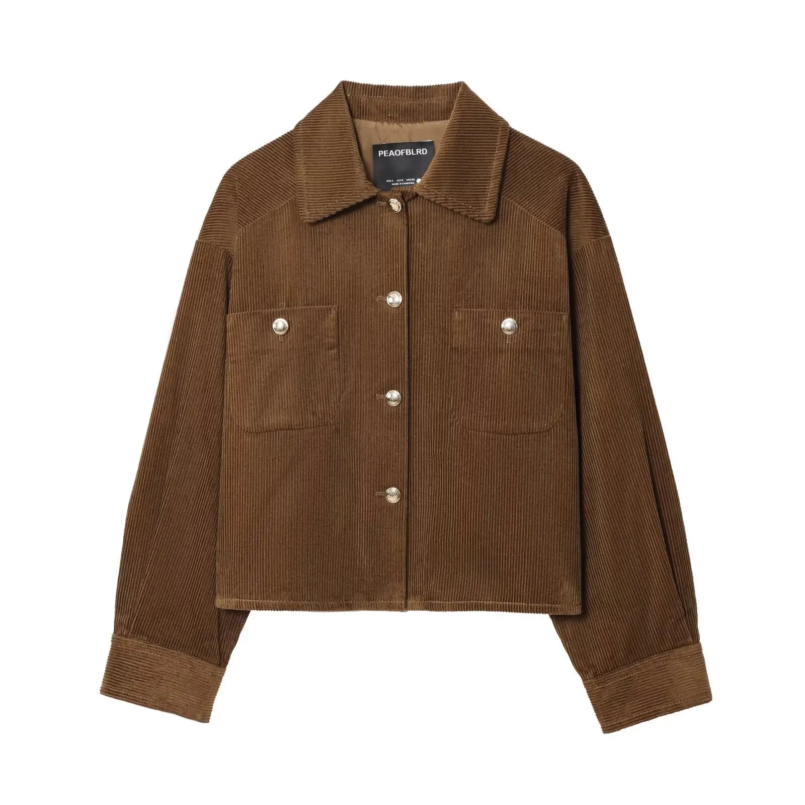 Veste oversize en velours côtelé camel