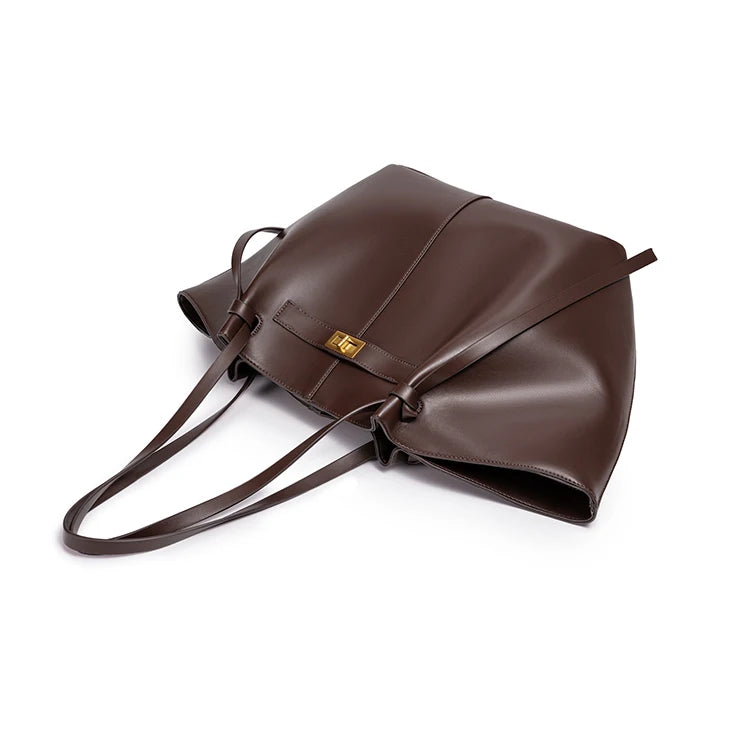 Sac porté épaule grand format à fermoir